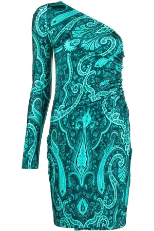Etro Abito corto con stampa paisley monospalla