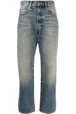 R13 Jeans crop a gamba ampia