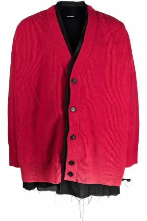 RAF SIMONS Cardigan con design a strati