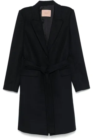 Twin-Set Cappotto lungo con placca logo