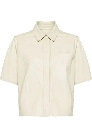 YVES SALOMON Camicia crop in pelle