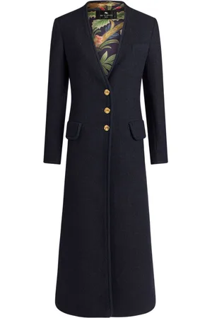 Etro Cappotto monopetto con motivo Pegaso