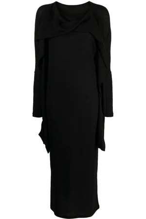 YOHJI YAMAMOTO Abito midi con dettaglio attorcigliato