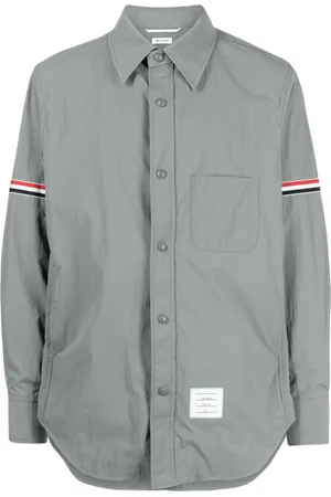 Thom Browne Giacca-camicia con banda RWB