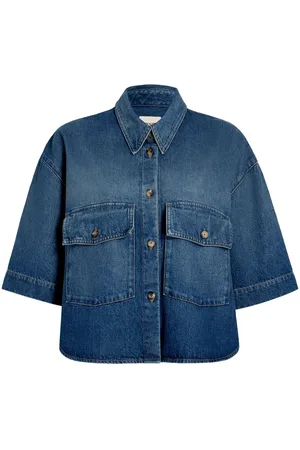 Khaite Camicia denim a maniche corte