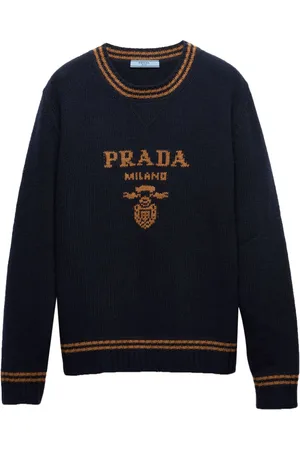 Prada Maglione con logo a intarsi