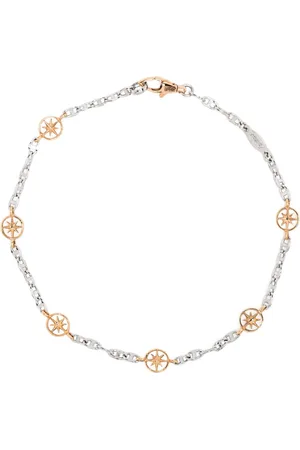 Zancan Bracciale con dettagli bussola in oro bianco e rosa 18kt