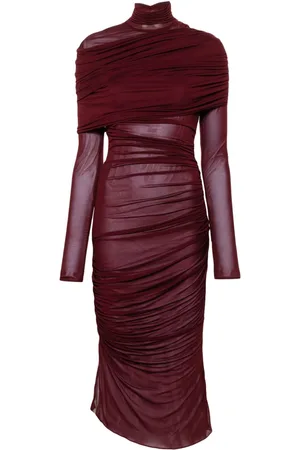 MUGLER Abito midi con ruches