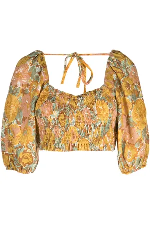 FAITHFULL THE BRAND Top Alejandra corto a fiori