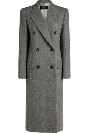 Etro Cappotto doppiopetto con motivo a spina di pesce