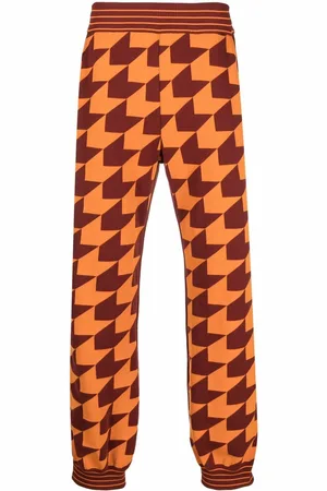 Marni Pantaloni sportivi con motivo chevron jacquard