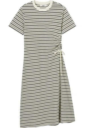 B+AB Abito midi a righe con coulisse