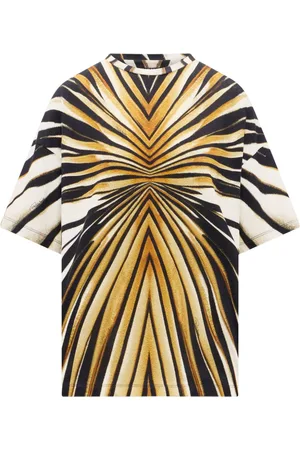 Roberto Cavalli T-shirt Ray of Gold con stampa