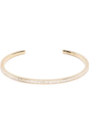Anita Bracciale rigido in giallo 18 carati con diamanti taglio baguette
