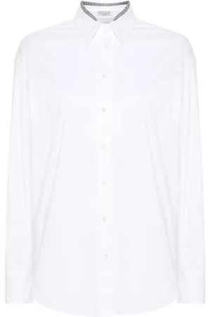 Brunello Cucinelli Camicia con dettaglio di perline