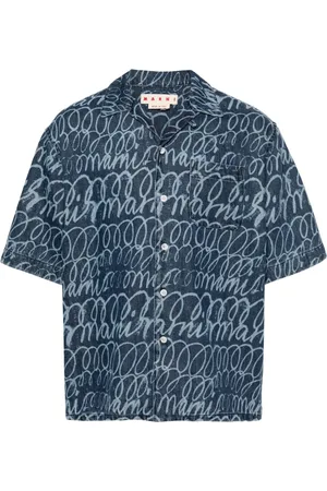 Marni Camicia denim con stampa