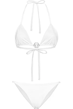 Philipp Plein Bikini a triangolo con placca logo