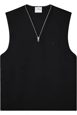 Courrèges Maglione smanicato con scollo a V