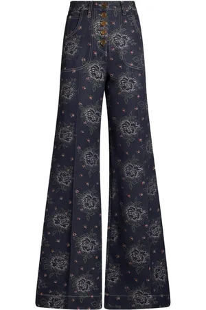 Etro Jeans svasati a fiori jacquard