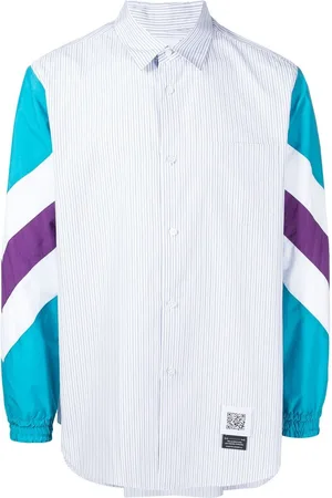 Fumito Ganryu Camicia a righe con maniche a contrasto