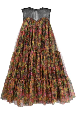 Serafini Abito a fiori con balze