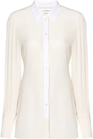 Victoria Beckham Camicia in seta con dettaglio a contrasto
