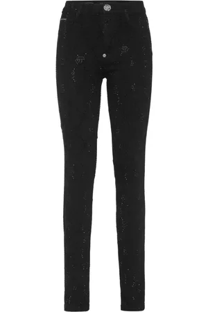 Philipp Plein Jeggings a vita alta con monogramma