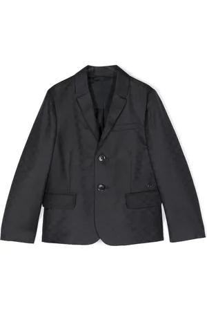 Emporio Armani Blazer monopetto con monogramma jacquard