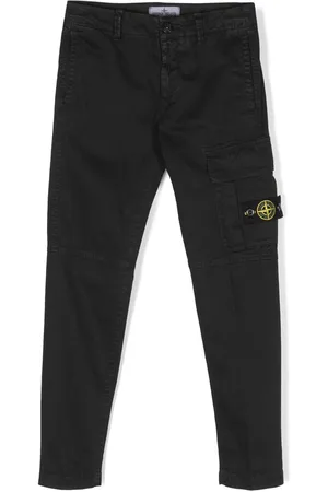 Stone Island Pantaloni dritti con applicazione Compass