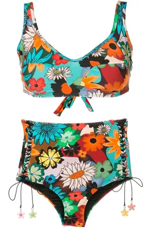 AMIR SLAMA Set bikini a fiori