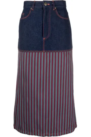 Jean Paul Gaultier Gonna denim a righe anni 