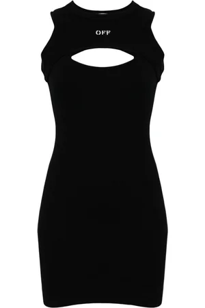 OFF-WHITE Abito corto con dettaglio cut-out