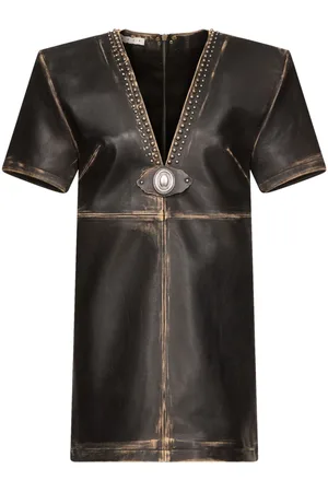 AREA Abito modello T-shirt con borchie