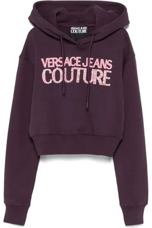 VERSACE Felpa crop con ricamo