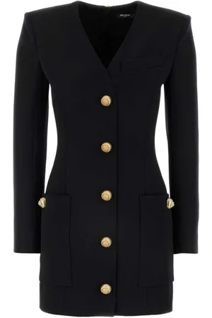 Balmain Abito corto con bottoni goffrati