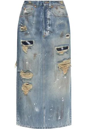 Vetements Gonna denim con effetto vissuto