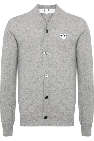 Comme des Garçons Cardigan in lana con motivo a cuori