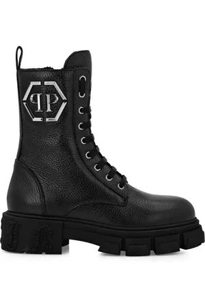Philipp Plein Stivali con placca logo