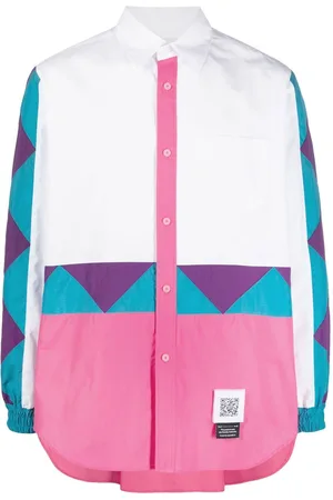 Fumito Ganryu Giacca-camicia a vento con design color-block
