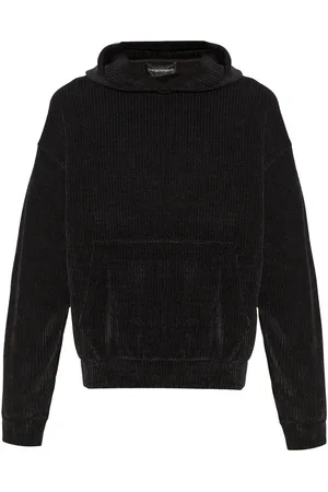 Emporio Armani Felpa a coste con cappuccio