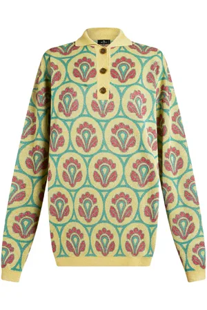 Etro Maglione stile polo a fiori jacquard