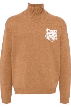 Maison Kitsuné Maglione con testa di volpe a intarsio