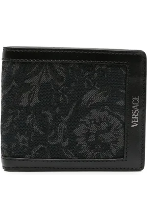 VERSACE Portafoglio bi-fold Barocco con effetto jacquard