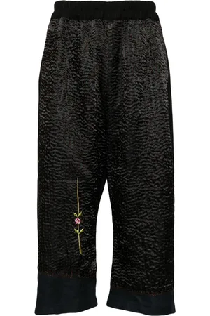 BY WALID Pantaloni crop con ricamo