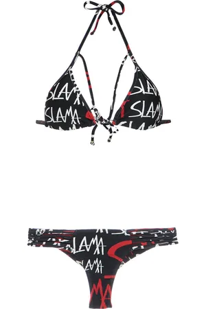 AMIR SLAMA Logo print bikini set