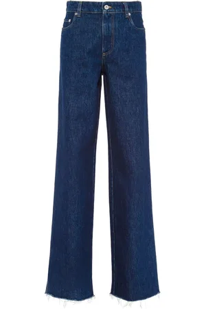 Miu Miu Jeans dritti con orlo a taglio vivo