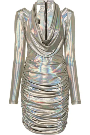 MITILIANE COUTURE Abito midi effetto olografico