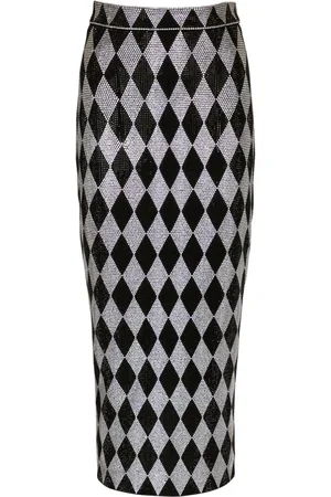 Balmain Gonna midi con strass