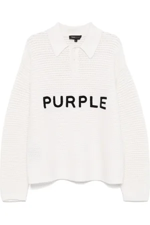 Purple Brand Maglione stile polo con ricamo logo