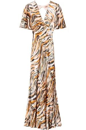 Twin-Set Abito lungo con stampa Tiger